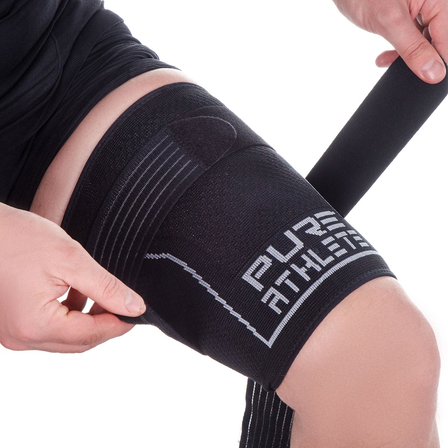 supregear Thigh Brace, Adjustable Hamstring Compression Sleeve for Women  Men - Black 